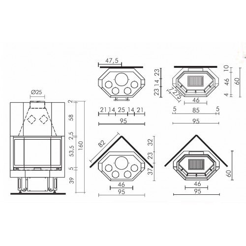 Каминная топка Edilkamin Status UP V