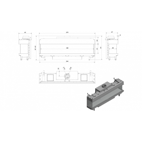 Каминная топка Kratki LEO LP/200/NG (магистральный газ)