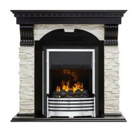 Каминокомплект Dublin - Вегне / Сланец белый с очагом Flagstaff