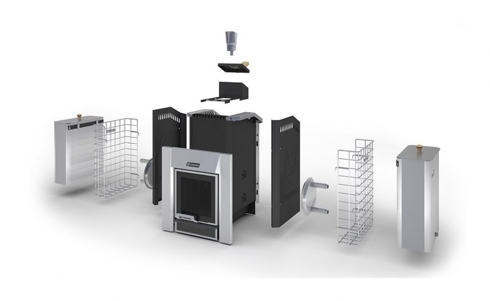 Дровяная печь для бани Ермак 12 (чугун) Сетка - Стандарт