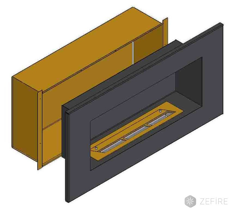 Теплоизоляционный корпус для встраивания в мебель для очага 800 мм