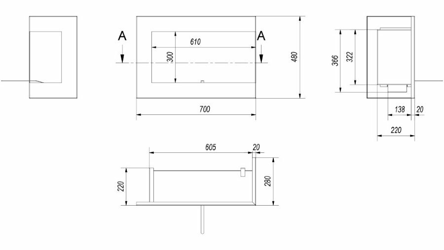 Биокамин Kratki DELTA P/700 TUV