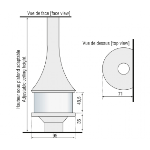 Камин JC Bordelet Marina 993 murale vitree (пристенный со стеклом)