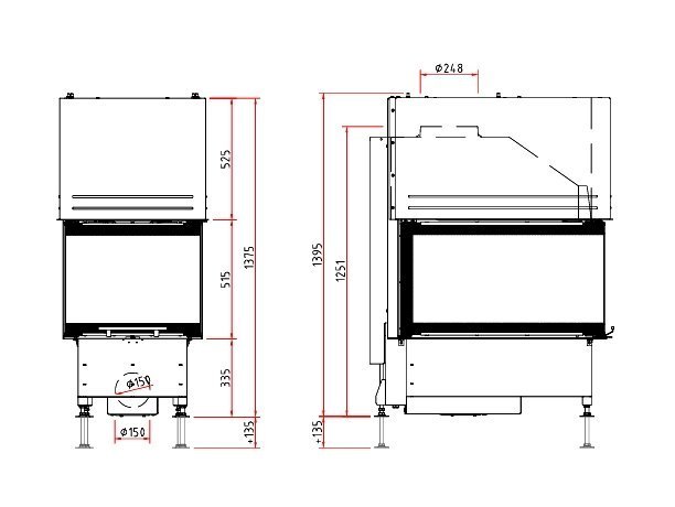Каминная топка Schmid Ekko U 60(90)51 h