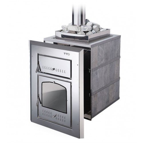 Дровяная печь для бани ВВД Чародейка М в шамоте