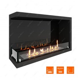 Биокамин угловой SteelHeat Leader 800 левый (Стекло + Стемалит)