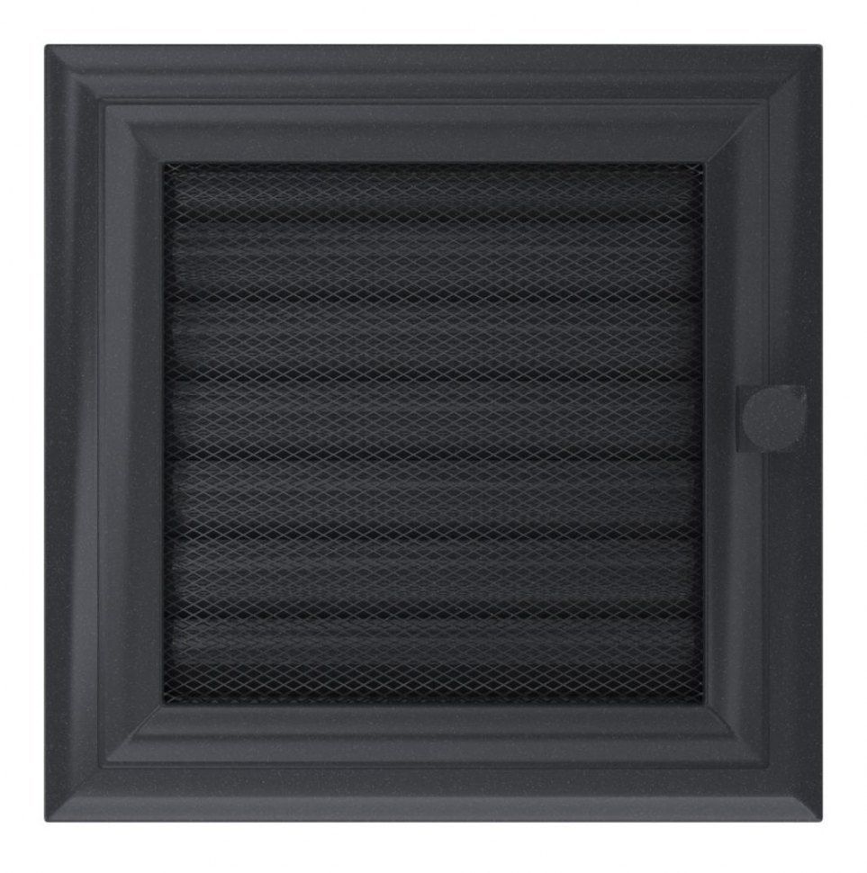 Решетка вентиляционная Оскар графит 17х17 с жалюзи