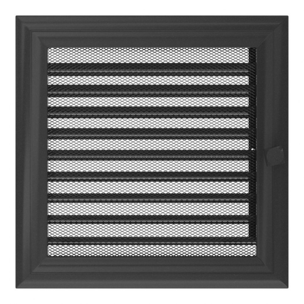 Решетка вентиляционная Оскар графит 22х22 с жалюзи