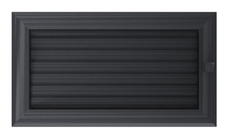 Решетка вентиляционная Оскар графит 17х30 с жалюзи