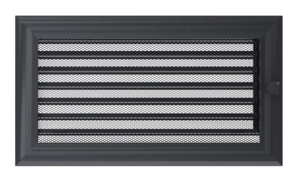 Решетка вентиляционная Оскар графит 17х30 с жалюзи