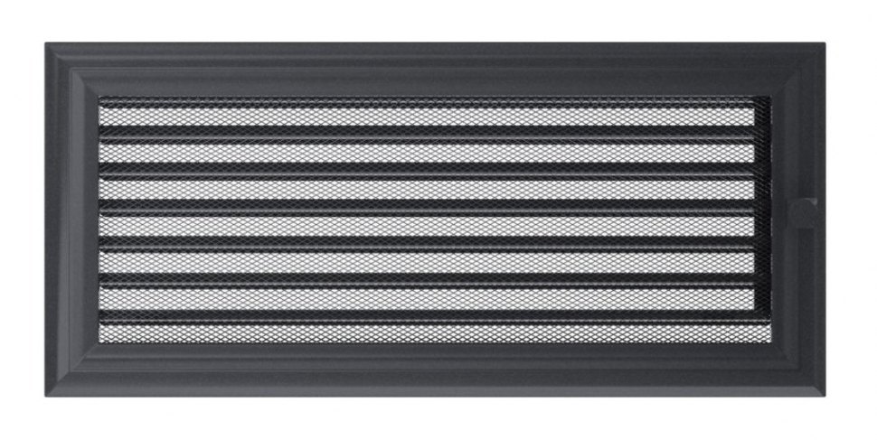 Решетка вентиляционная Оскар графит 17х37 с жалюзи