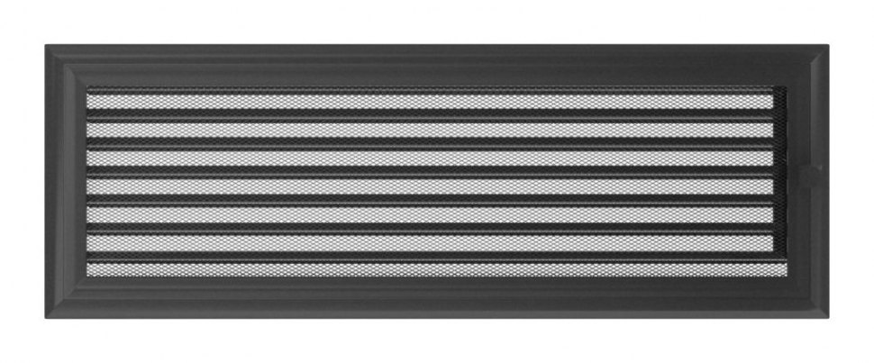 Решетка вентиляционная Оскар графит 17х49 с жалюзи