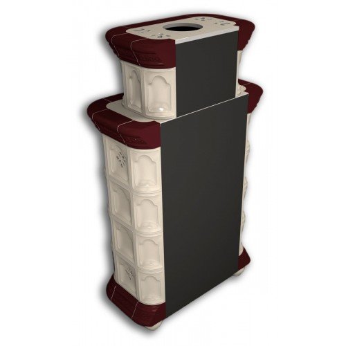 Каминная облицовка КимрПечь Истра пристенная двухъярусная Вишня