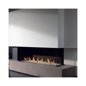 Каминная топка газовая M-Design Luna 1000 CR/CL Diamond gas, чугунные внутренние стенки