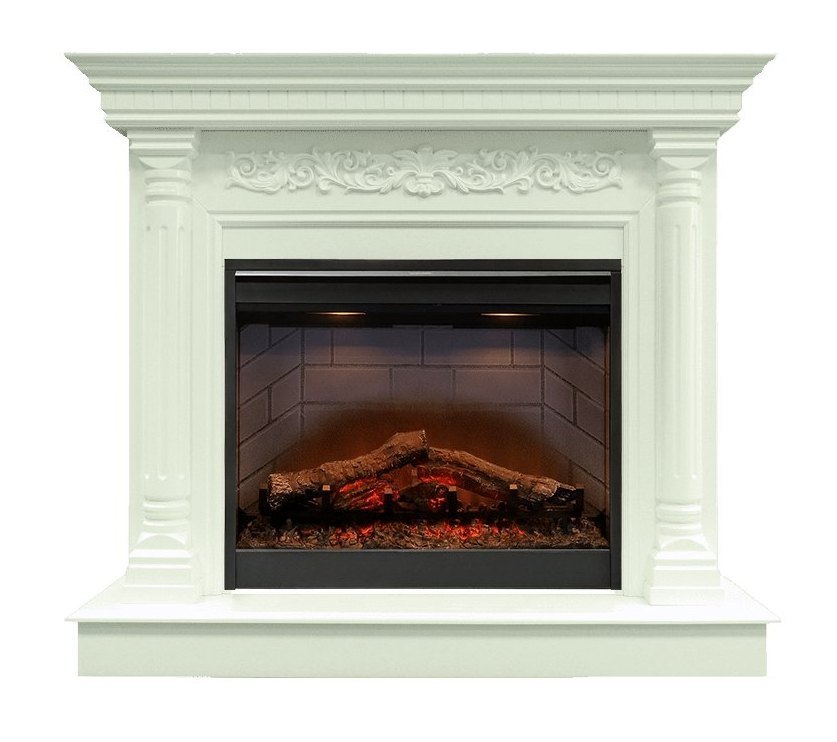 Каминокомплект Sicilia - Белый дуб с очагом Symphony 26'' DF2608-INT