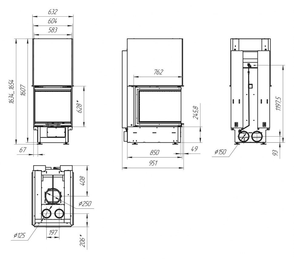Каминная топка ЭкоКамин Дельта 700 B