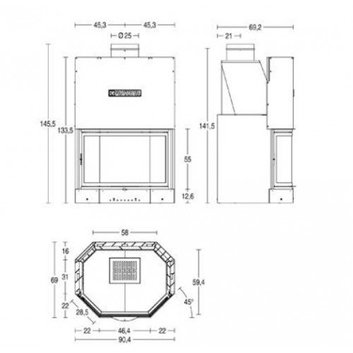 Каминная топка Piazzetta MA 270 SL