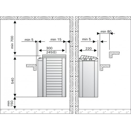 Электрическая печь для сауны Harvia Compact JM25 (встроенное управление)
