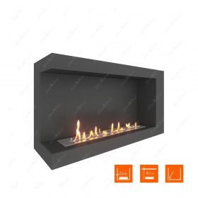 Биокамин угловой SteelHeat ONE 900 левый (Стандарт)