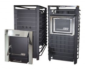 Дровяная печь для бани Ермак 50 Сетка PRO (Нержавейка)