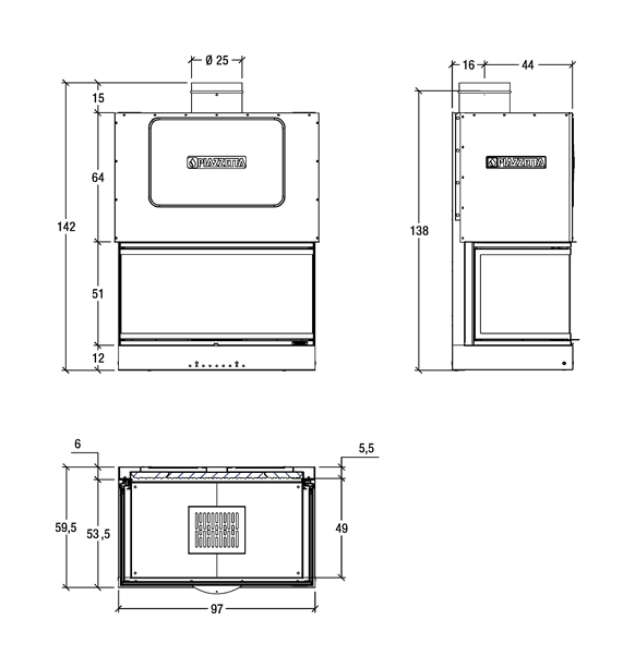 Каминная топка Piazzetta MA 271 SL