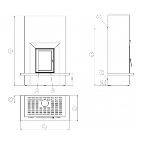 Камин ABX Puris (гранит черный/гранит черный)