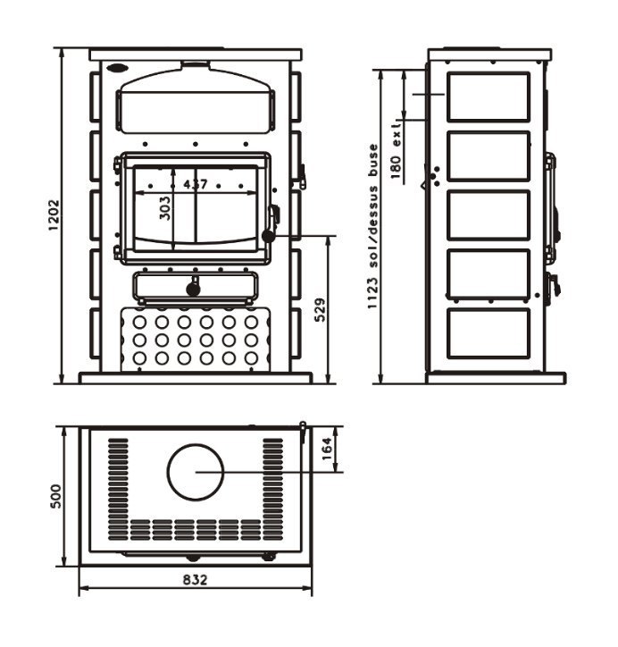 Чугунная печь камин Godin Шамоникс XXL 350104 / Chamonix XXL 350104