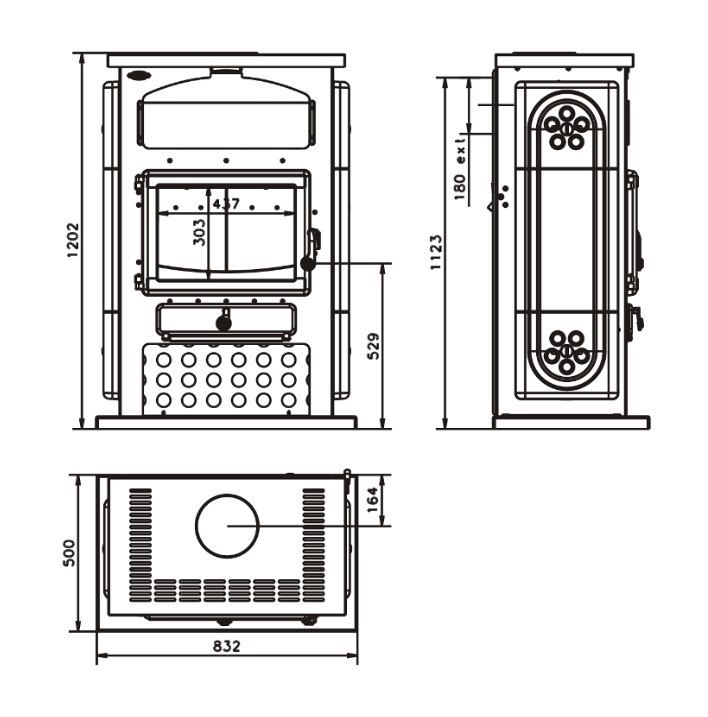 Чугунная печь камин Godin Шамоникс XXL 350104 / Chamonix XXL 350104