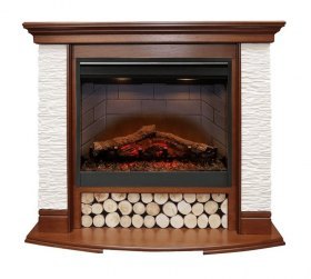 Каминокомплект Country - Орех/Сланец белый с очагом Symphony 26'' DF2608-INT