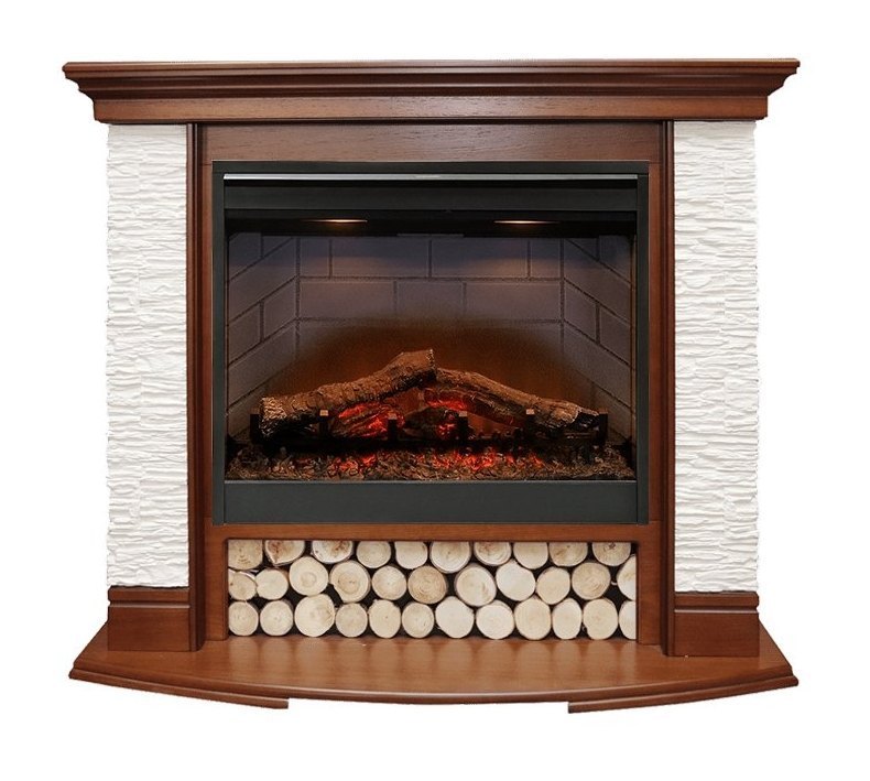 Каминокомплект Country - Орех/Сланец белый с очагом Symphony 26'' DF2608-INT