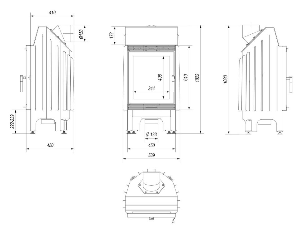 Каминная топка Kratki Blanka PF