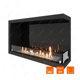 Биокамин угловой SteelHeat Leader 800 правый (Стекло + Стемалит)