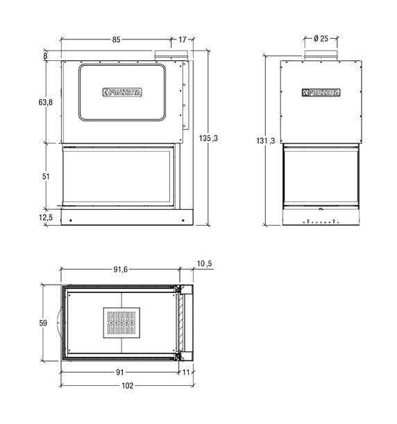 Каминная топка Piazzetta MA 272 SL