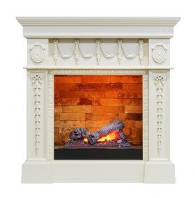 Каминокомплект Ampir - Слоновая кость с очагом Cassette 400 NH