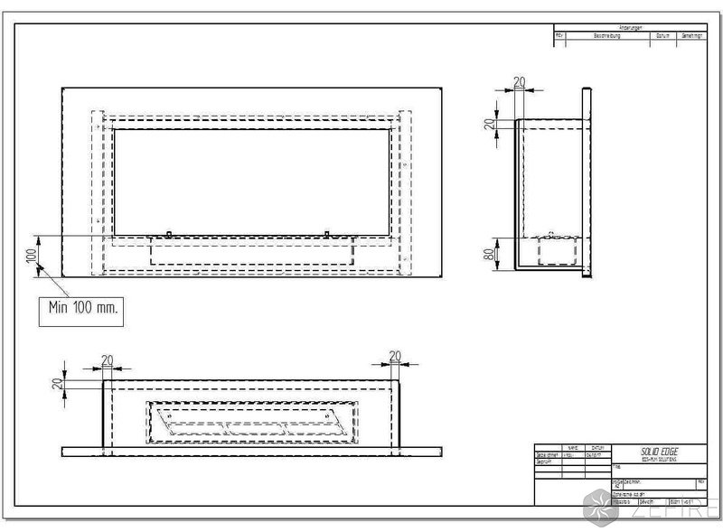 Теплоизоляционный корпус для встраивания в мебель для очага 1800 мм
