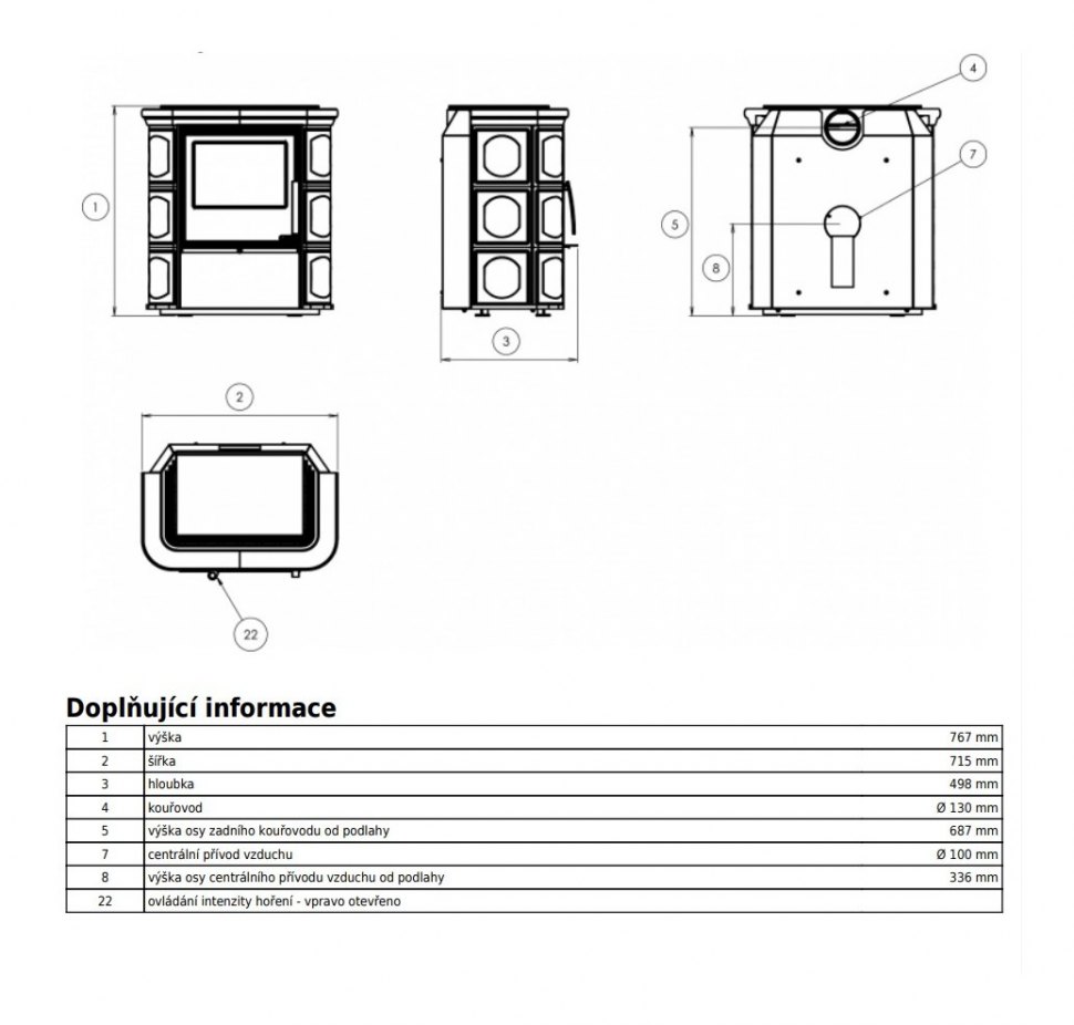 Кафельная печь-камин ABX Florencie (Комбо)