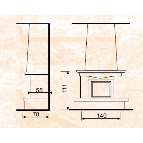 Каминная облицовка Almadore Camila Rosso Portugallo