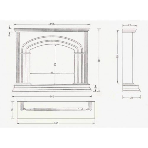 Мраморный портал для камина Argar Carlos V