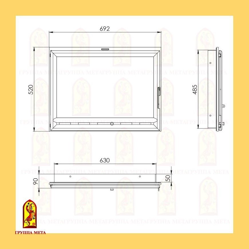 Дверь каминная Мета Оптима 701