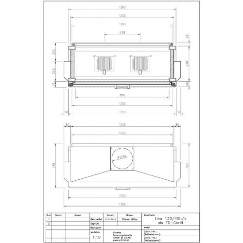 Каминная топка Schmid Lina TV 12045 h
