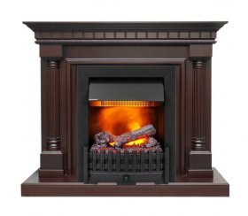 Каминокомплект Dallas - Темный дуб с очагом Danville Black FB2