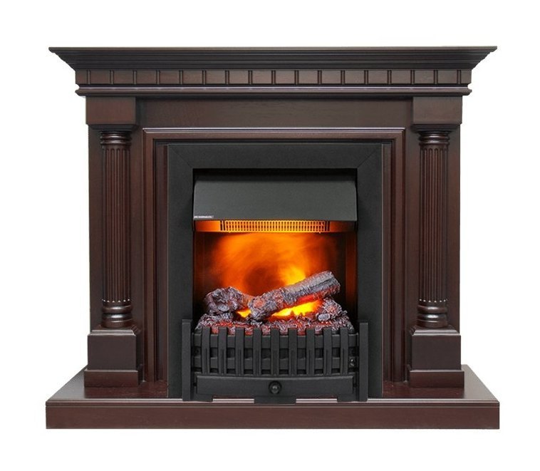 Каминокомплект Dallas - Темный дуб с очагом Danville Black FB2