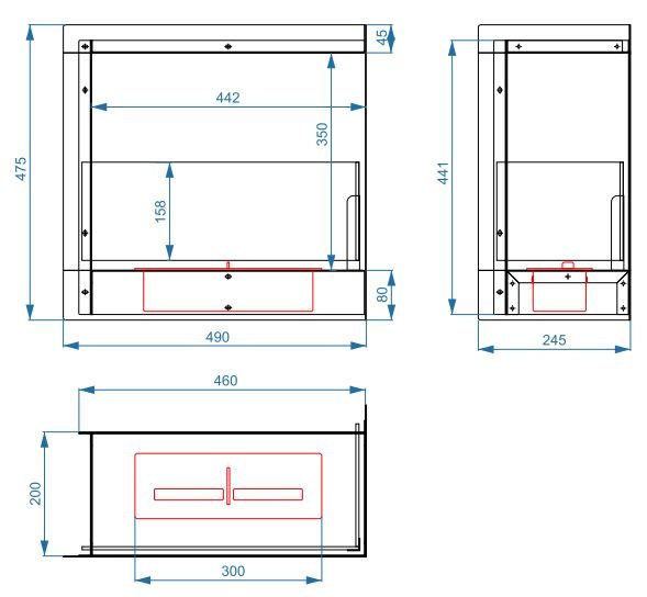 Биокамин Lux Fire Угловой 490 S правый угол