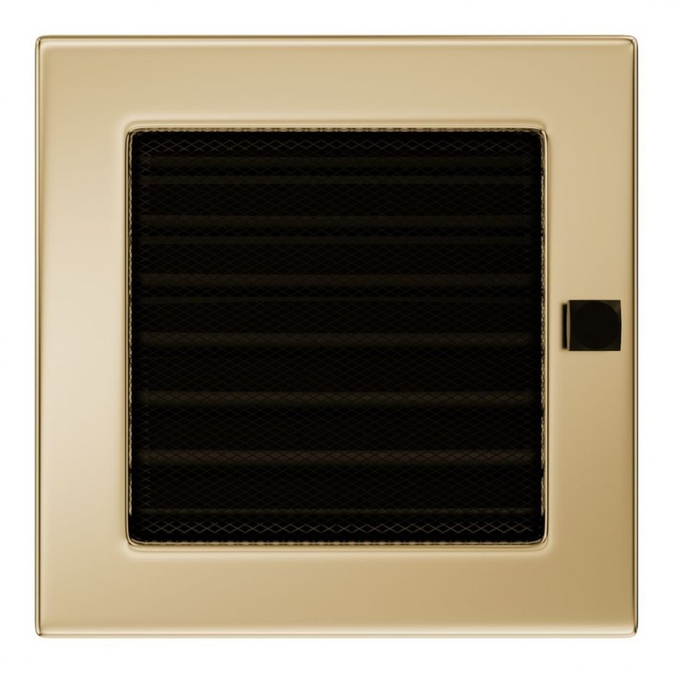 Решетка вентиляционная латунь полированная 17х17 с жалюзи