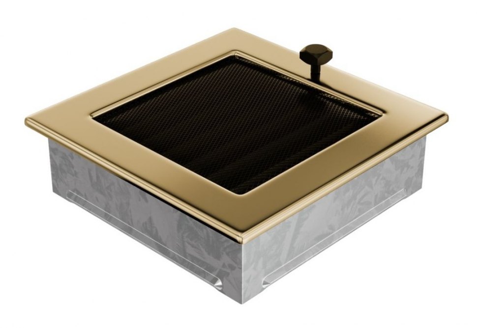 Решетка вентиляционная латунь полированная 17х17 с жалюзи