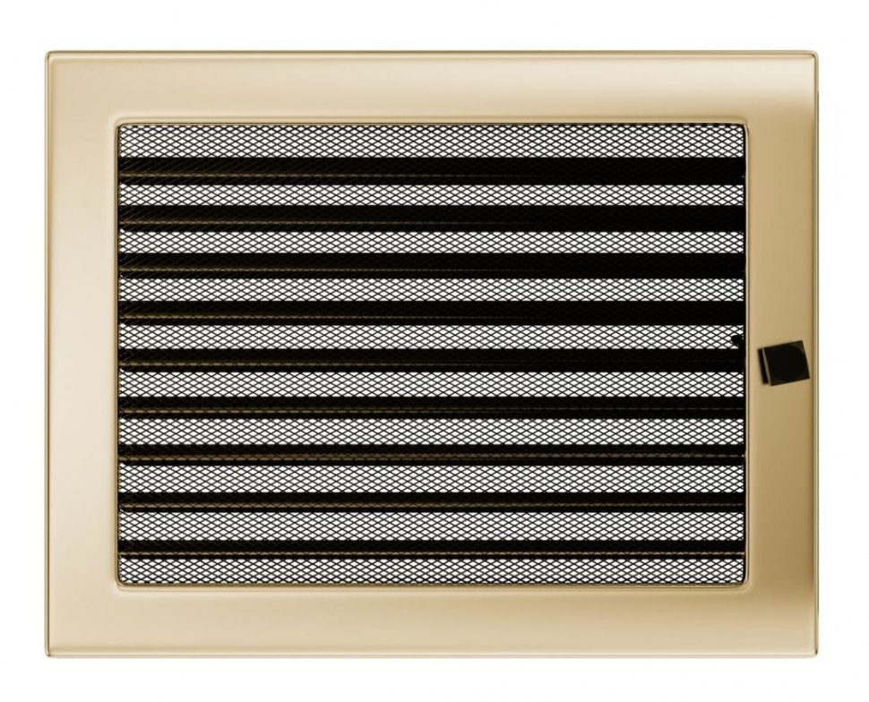 Решетка вентиляционная латунь полированная 22х30 с жалюзи