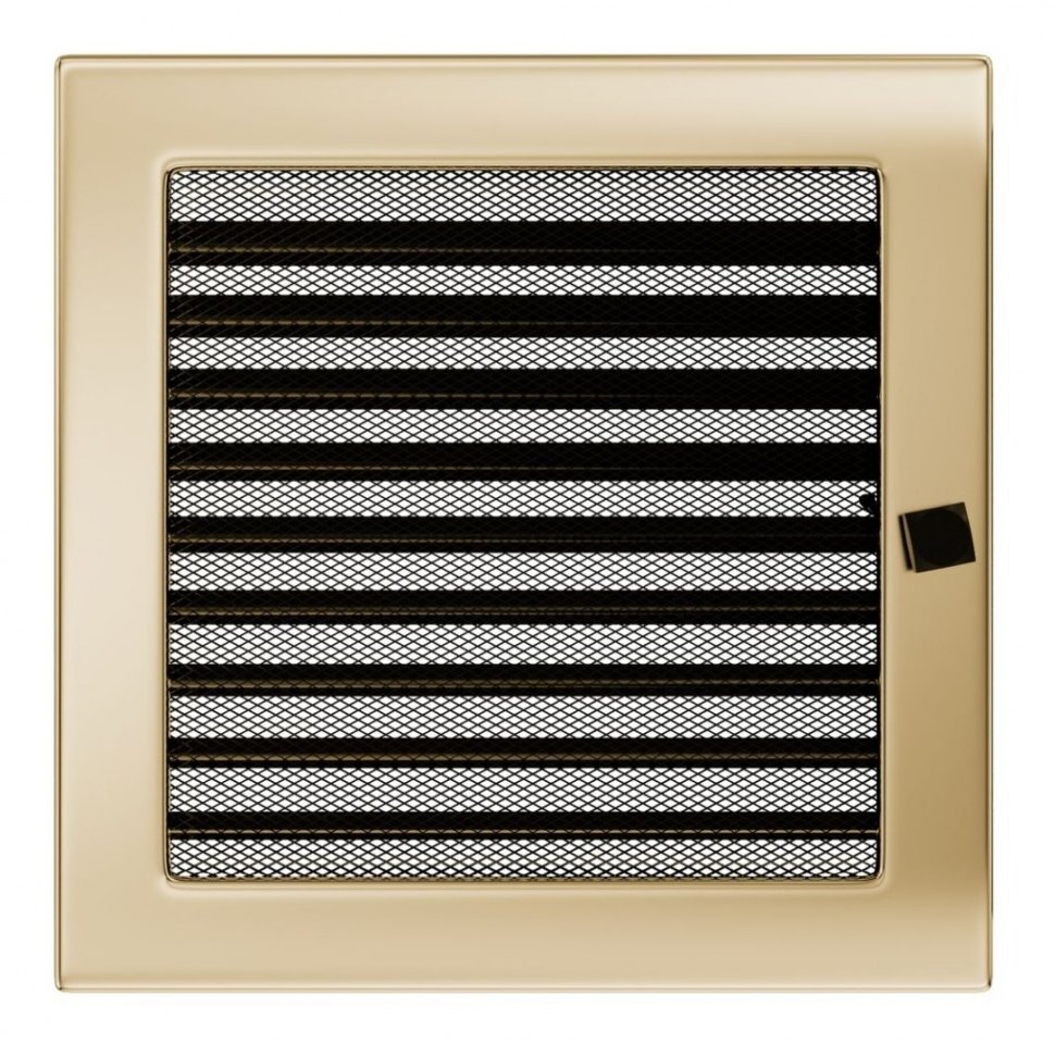 Решетка вентиляционная латунь полированная 22х22 с жалюзи