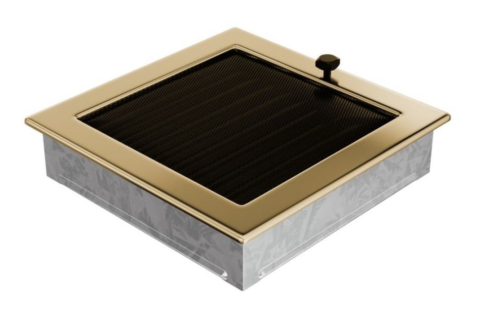Решетка вентиляционная латунь полированная 22х22 с жалюзи