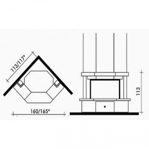Каминная облицовка EdilKamin Novella due medio, под Status Plus