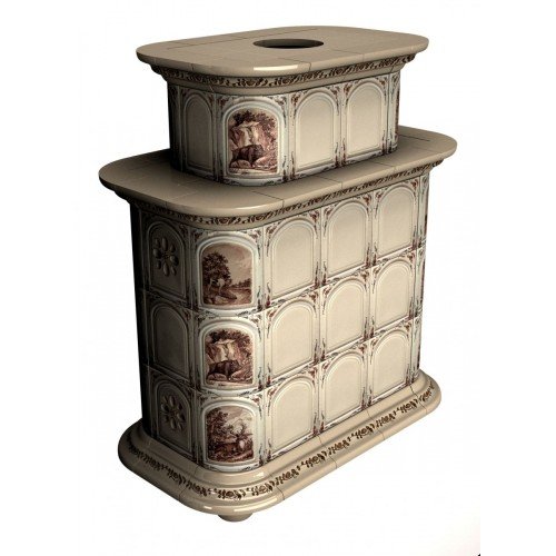 Каминная облицовка КимрПечь Прованс центральная двухъярусная Звери